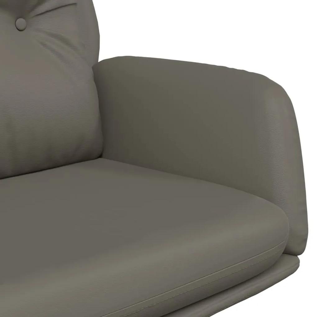 Cadeira de descanso couro genuíno cinzento