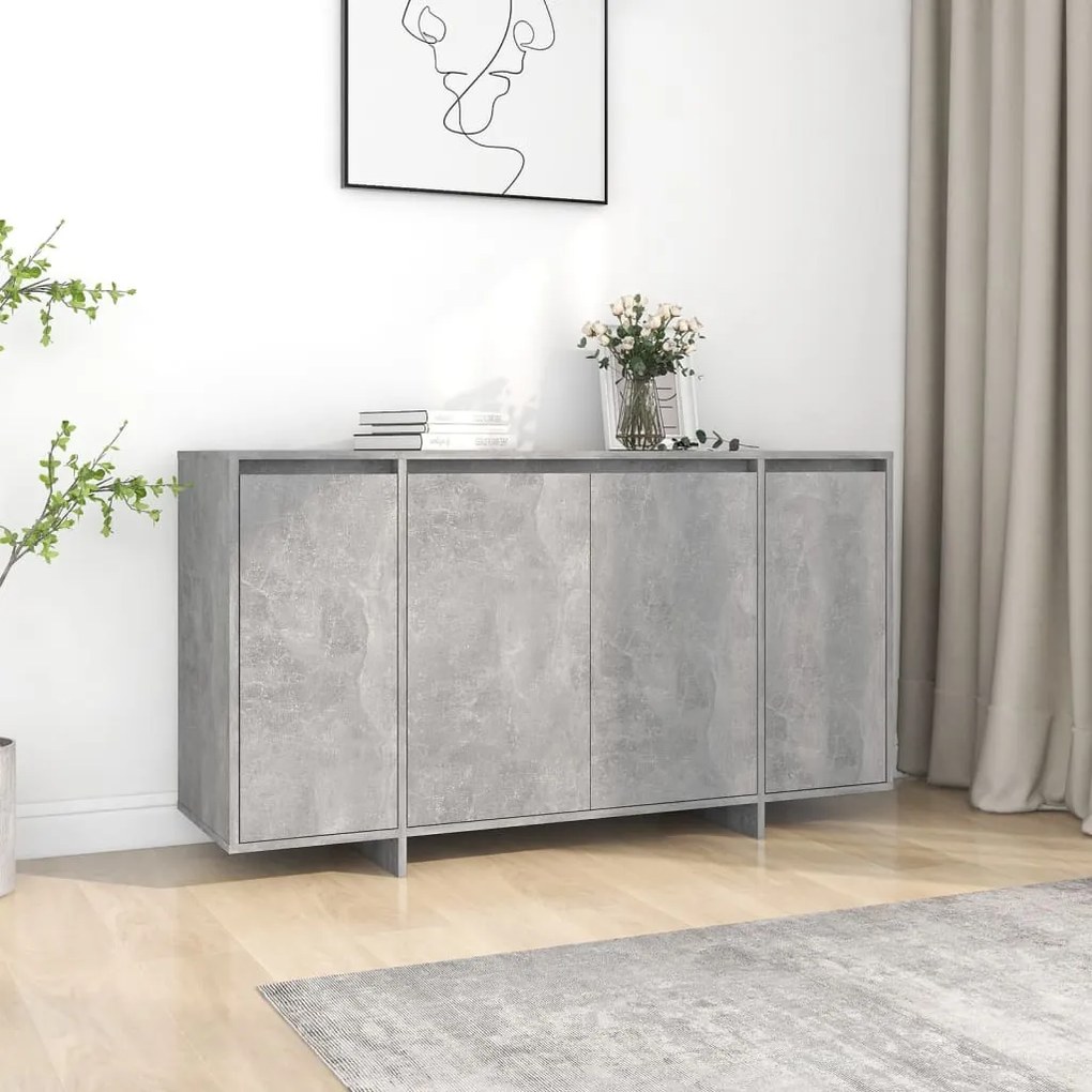 vidaXL Aparador 135x41x75 cm derivados de madeira cinza cimento