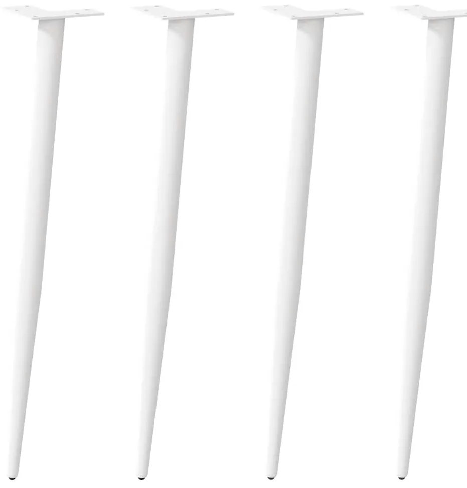 Pés de mesa de console cônicos 4 peças branco 72-73 cm aço