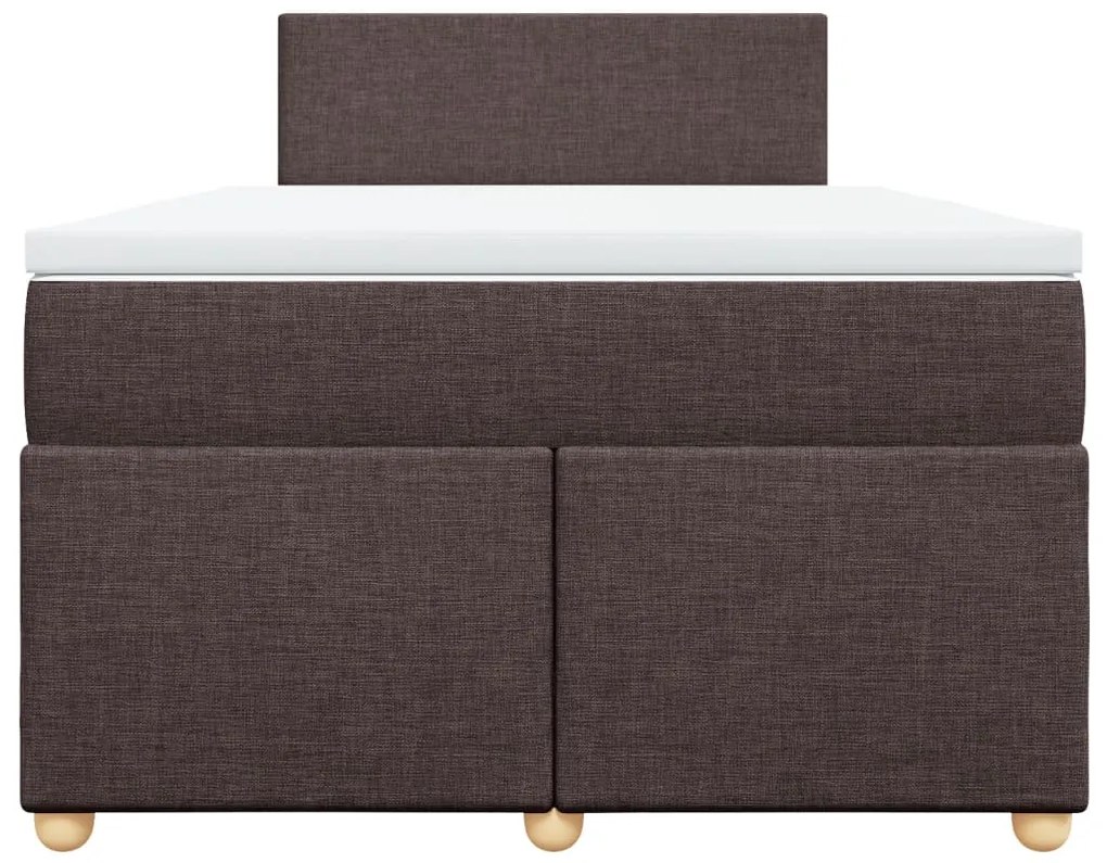 Cama boxspring com colchão 120x190 cm tecido castanho-escuro