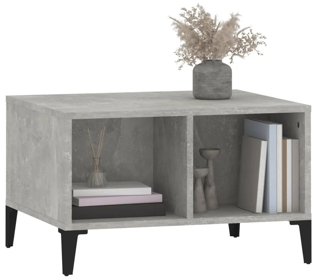 Mesa de centro 60x50x36,5 cm derivados de madeira cinza cimento