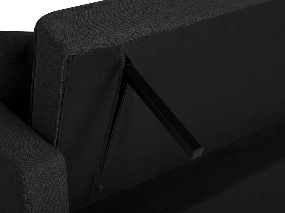 Sofá-cama com 3 lugares em preto GLOMMA Beliani