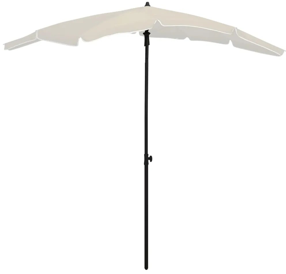 Guarda-sol de jardim com poste 200x130 cm cor areia