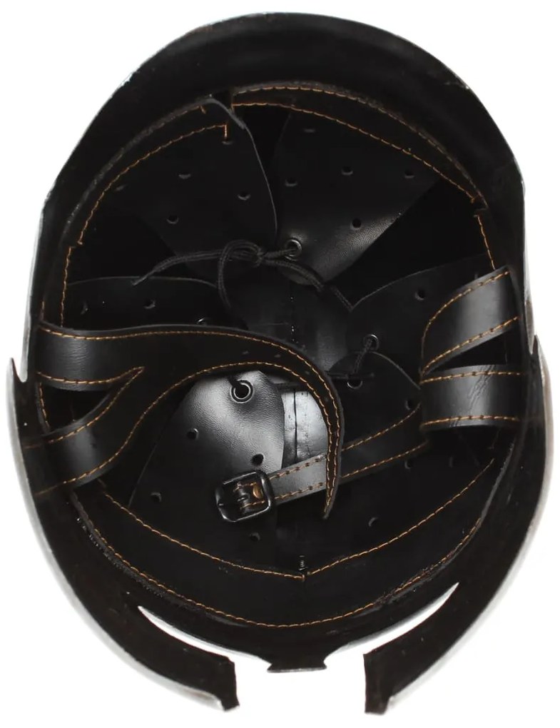 Capacete de soldado grego réplica LARP aço prateado