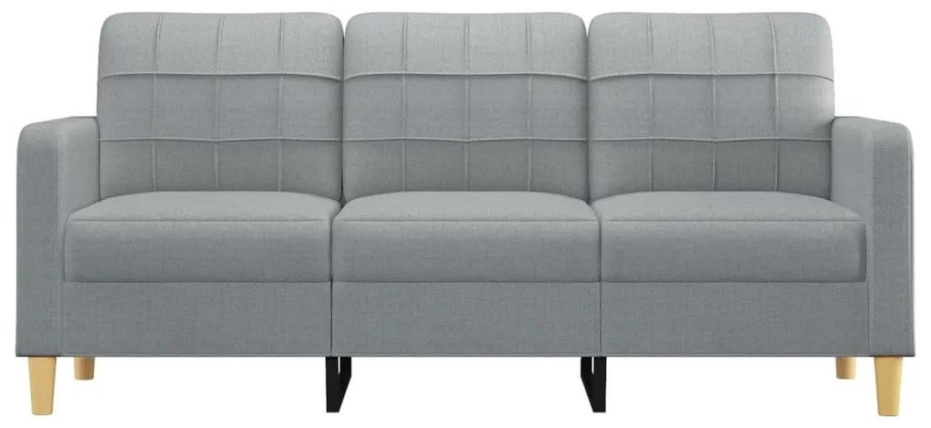 Sofá de 3 lugares 180 cm tecido cinza-claro