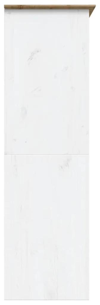 Roupeiro BODO 151,5x52x176,5 cm pinho maciço branco e castanho