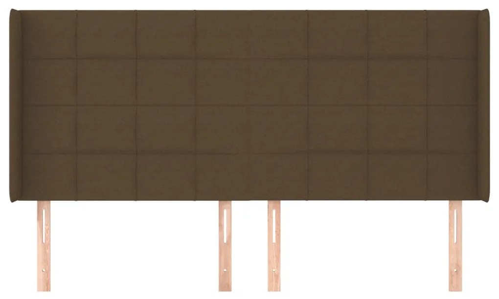 Cabeceira cama c/ abas tecido 163x16x118/128 cm castanho-escuro