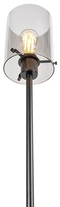 Candeeiro de pé design preto com vidro fumê - Dome Design