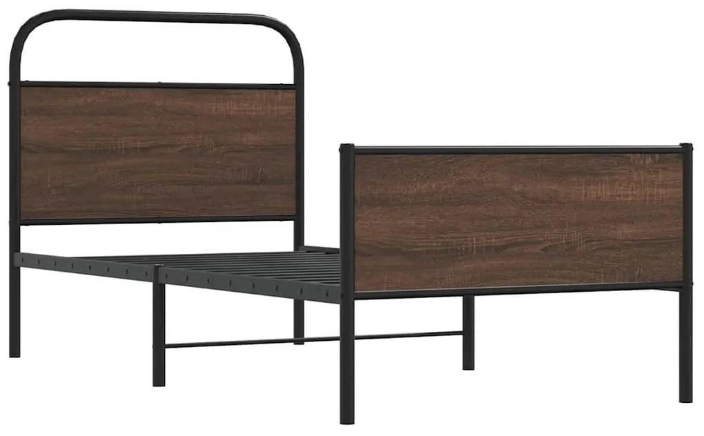 Estrutura cama s/ colchão derivados madeira carvalho castanho