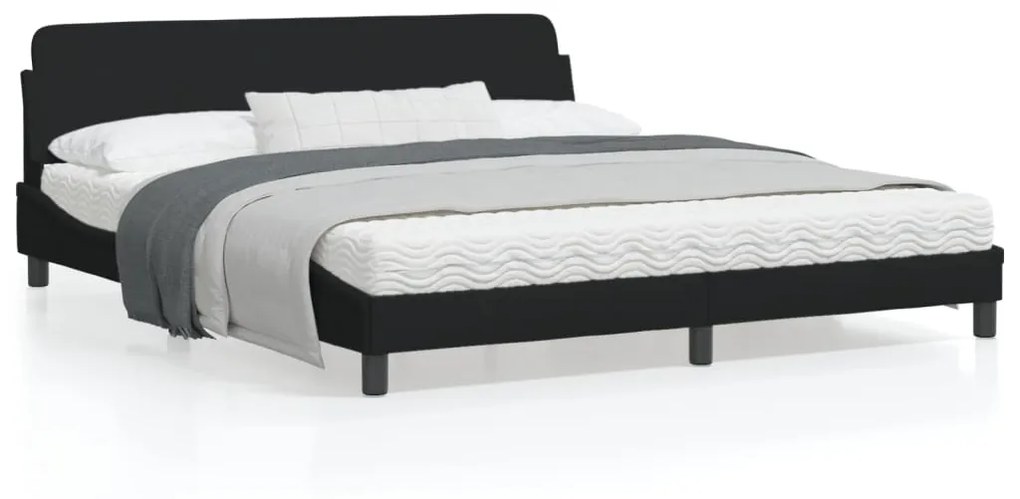 vidaXL Estrutura de cama sem colchão 180x200 cm tecido preto