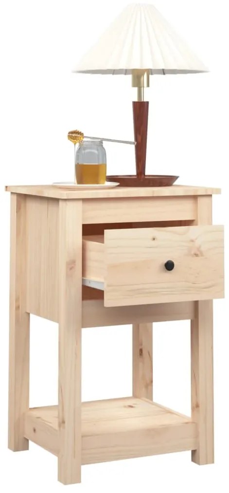Mesa de cabeceira 40x35x61,5 cm madeira de pinho maciça
