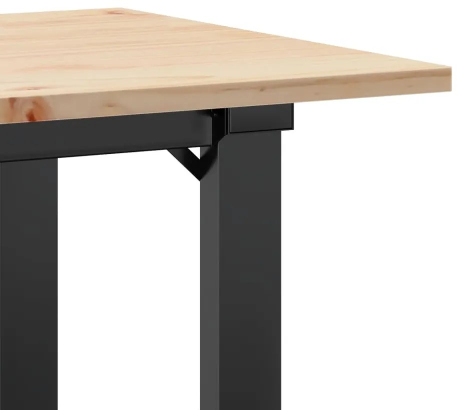 Mesa de centro estrutura em O 100x50x45cm pinho e aço