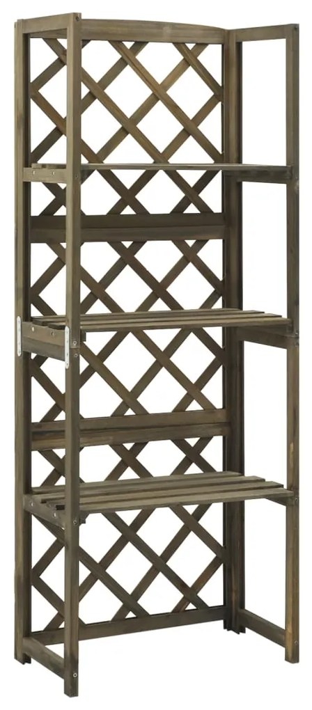 316410 vidaXL Treliça com prateleiras 55x30x140 cm abeto maciço cinzento