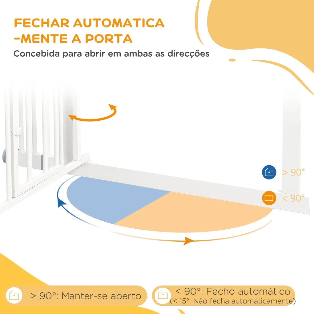 PawHut Barreira de Segurança para Cães com Porta Pequena Barreira para