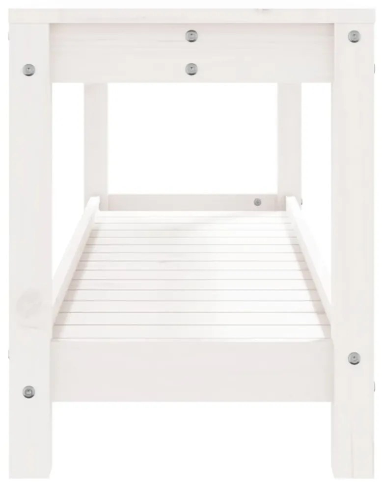 Banco de jardim 108x35x45 cm madeira de pinho maciça branco