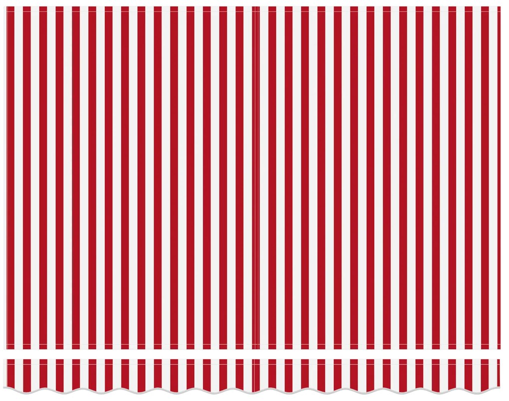 Toldo Retrátil Manual Listrado Vermelho e Branco 350x250 cm
