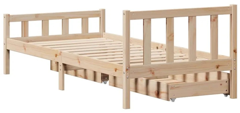 Cama sem colchão 100x200 cm madeira de pinho maciça
