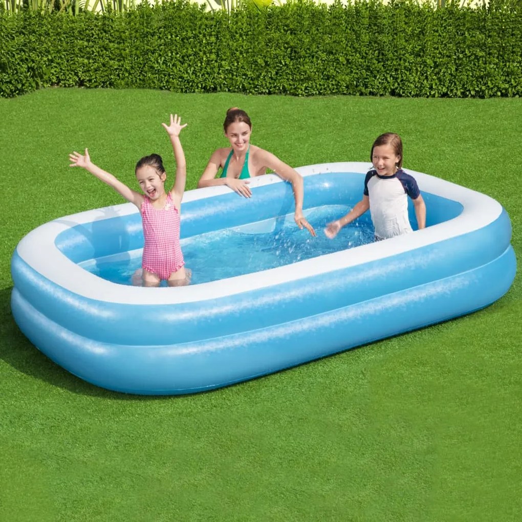 Bestway Piscina insuflável retangular 262x175x51 cm azul e branco