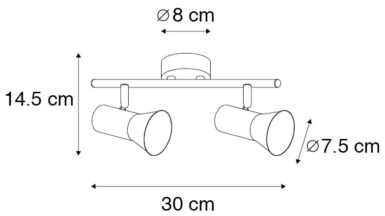 Foco de teto bronze rotativo e inclinável - Karin 2