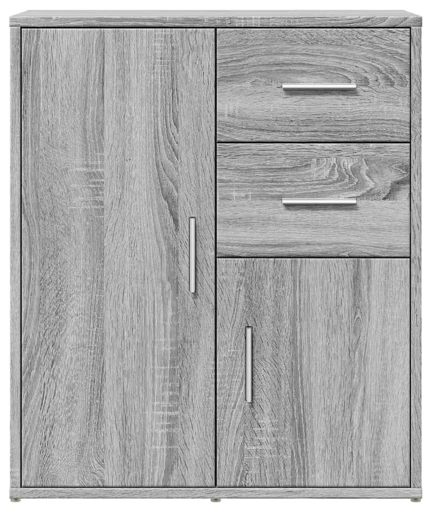 Aparadores 2 pcs 60x31x70 cm derivados madeira cinzento sonoma