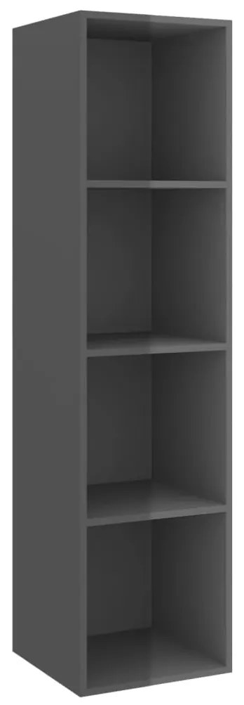 3 pcs conjunto móveis de TV derivados madeira cinza brilhante