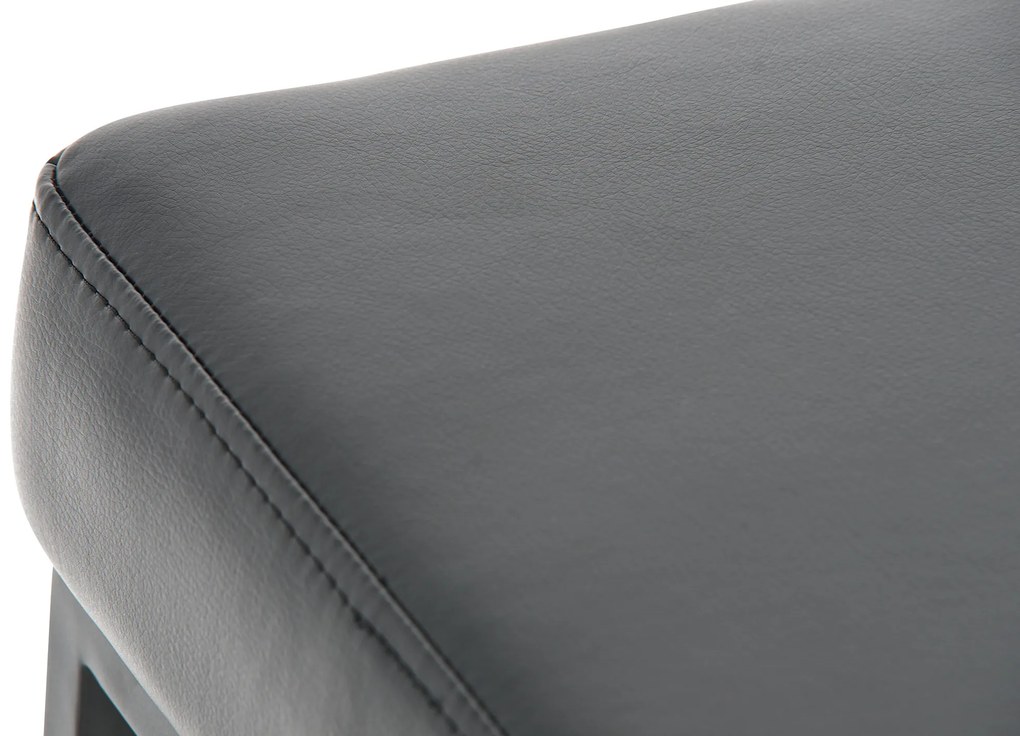 Banco de bar Montreal em couro sintético e com estrutura preta 37 x 83 x 37 cm Preto