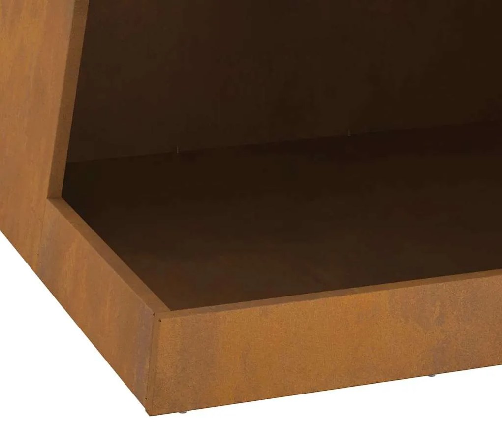 Churrasqueira com espaço pra lenha 50 x 50 x 100 cm - Aço envelhecido