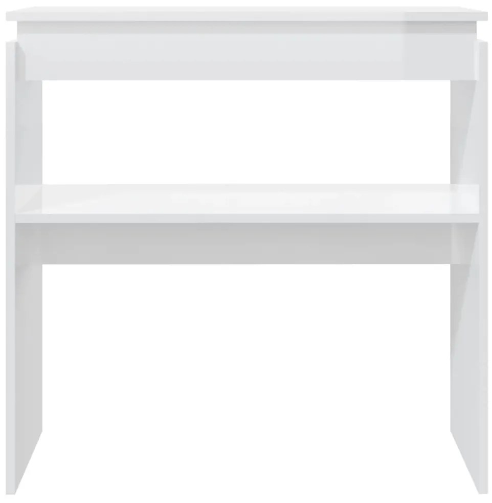 Mesa consola 80x30x80 cm derivados de madeira branco brilhante