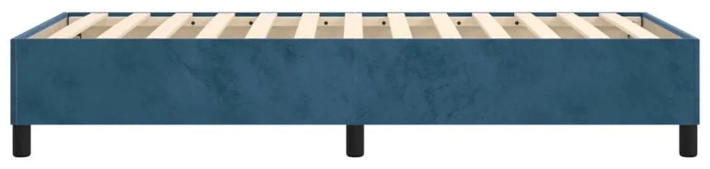 Estrutura de cama sem colchão 90x200 cm veludo azul-escuro