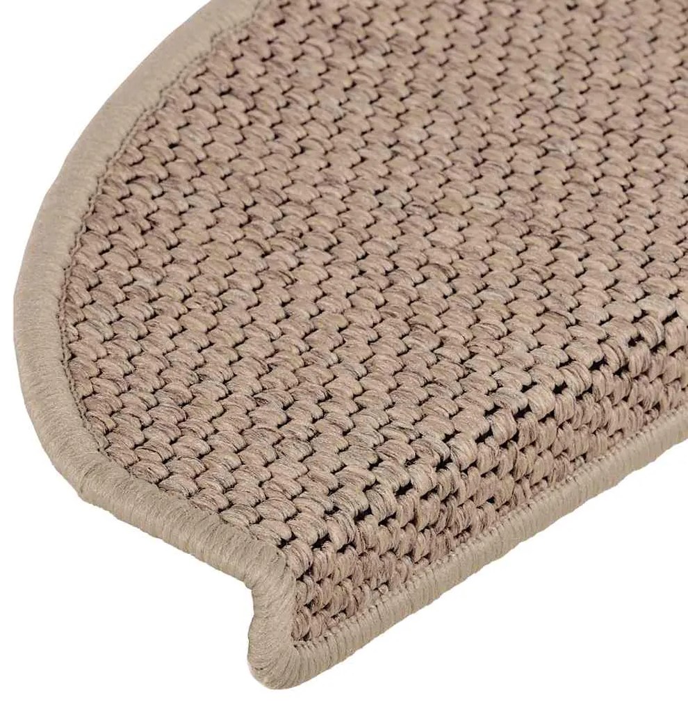 Tapetes escada adesivos aspeto sisal 30pcs 65x21x4cm cor areia