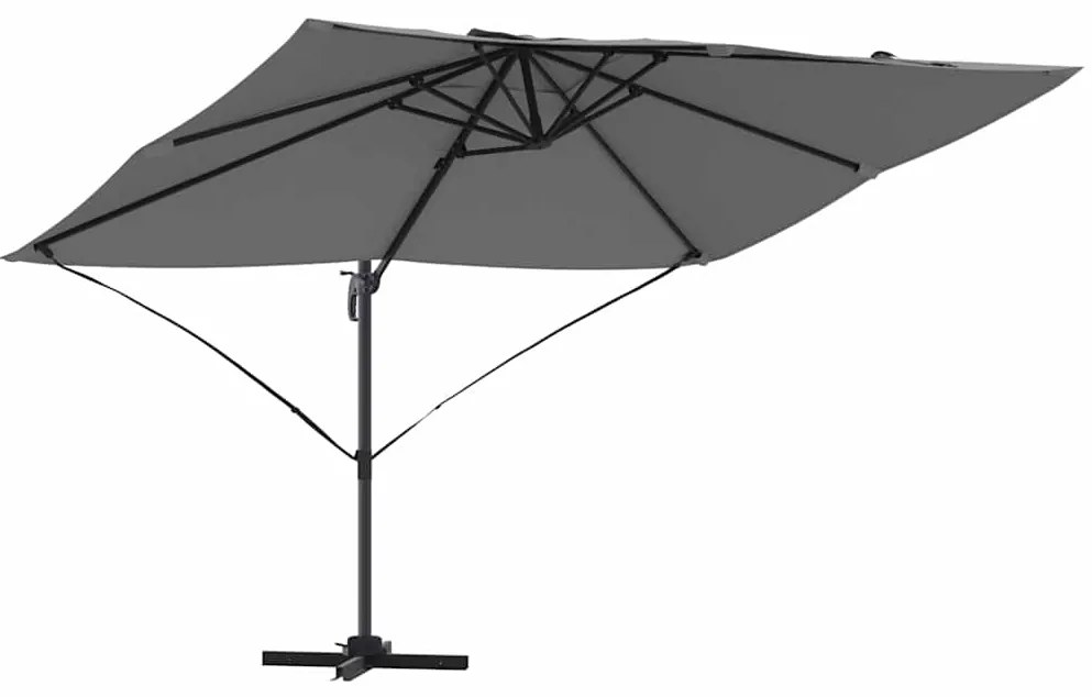 Guarda-Sol Cantilever Roma Antracite 352x251x260 cm de Alumínio