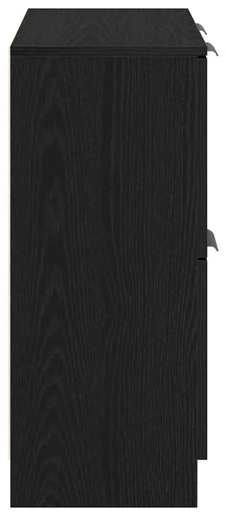 Buffet de Carvalho Preto vidaXL - 60 x 30 x 70 cm - Feito de Madeira G