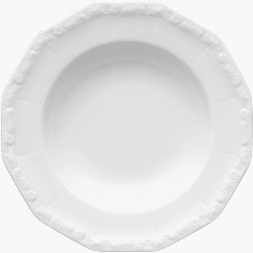 Prato de sopa em porcelana Maria White