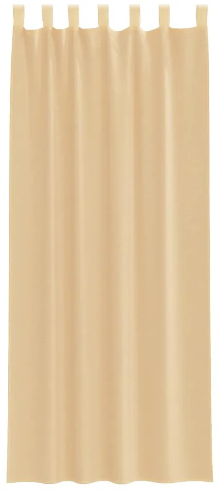 Cortinas de voile com laços 2 pcs areia 140x260 cm