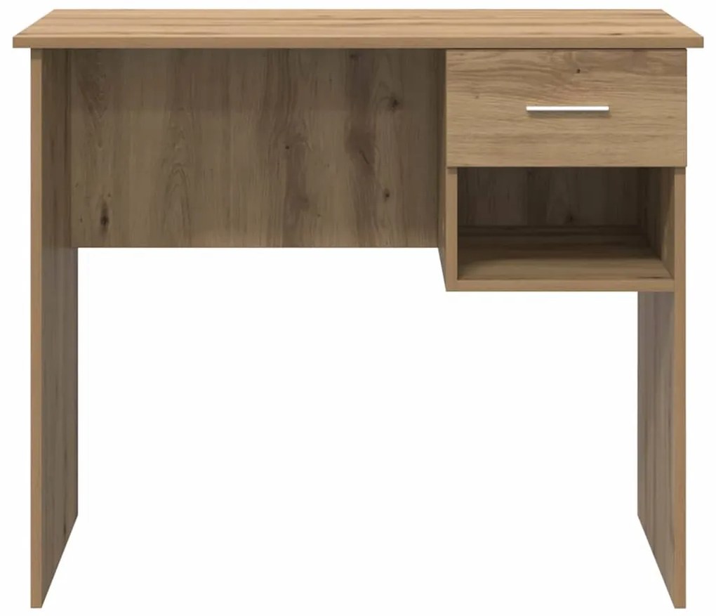 Mesa com Armazenamento Carvalho Artesanal 90x49,5x75 cm Madeira de Eng