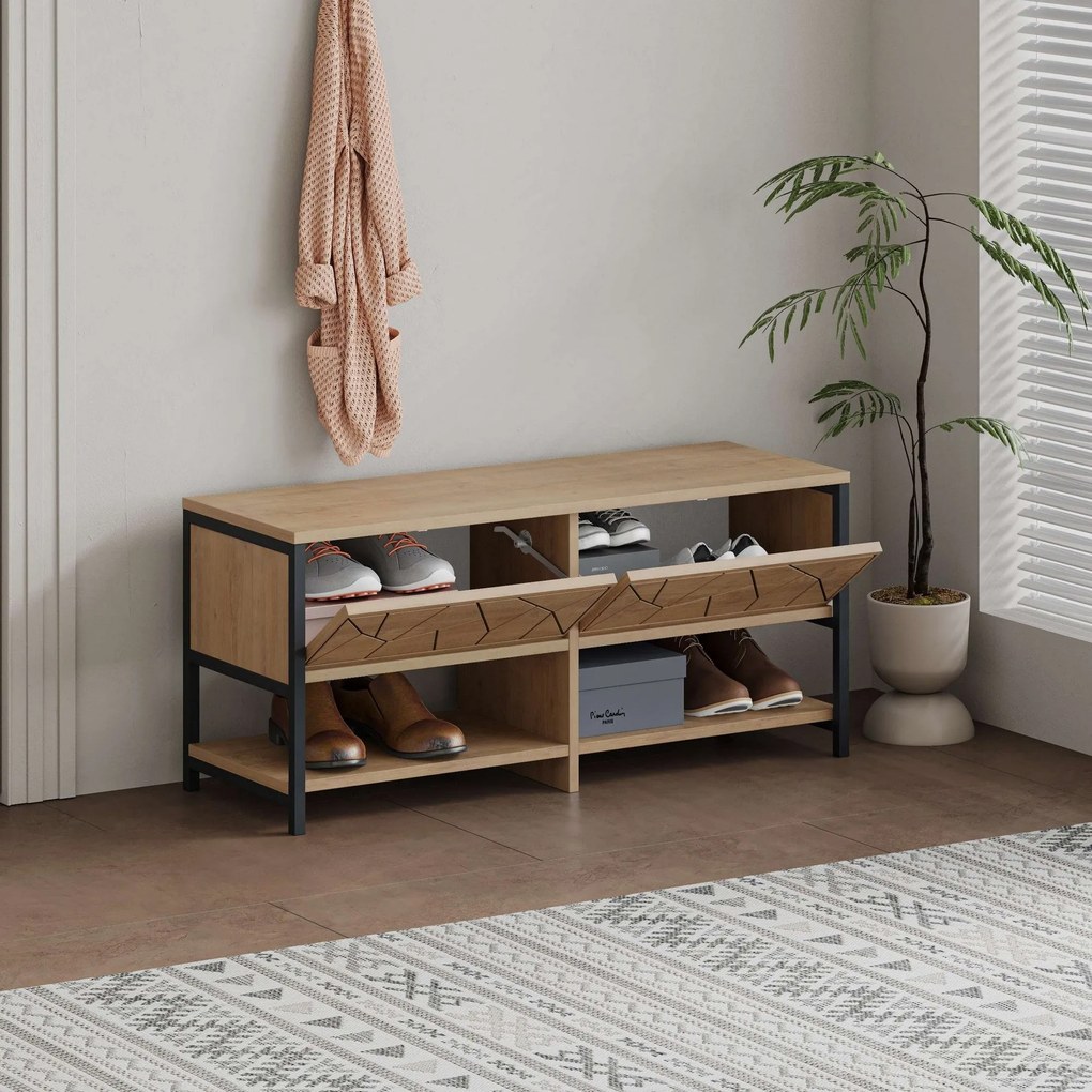 Cabideiro Berlin BA – Nogueira e Preto – 120x200x35 cm