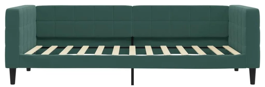 Sofá-cama 90x200 cm veludo verde-escuro