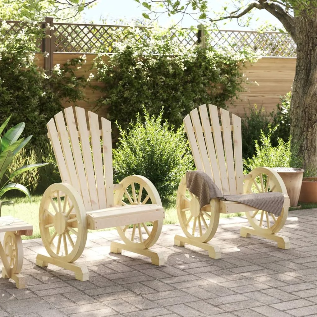 Cadeiras Adirondack para jardim 2 pcs madeira de abeto maciça