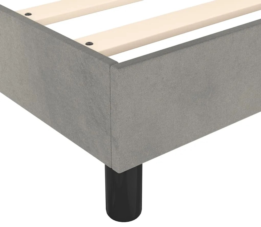 Estrutura de cama sem colchão 160x200 cm veludo cinzento-claro