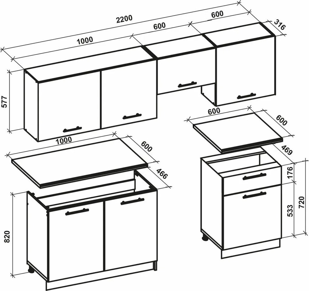 Conjunto para cozinha Houston 1332