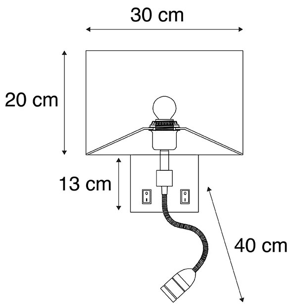 LED Candeeiro de parede inteligente em aço com sombra creme branco incl. Wifi P45 - Bergamo Moderno,Design