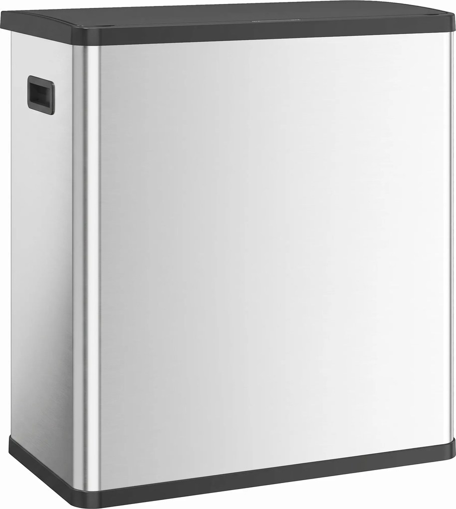 HOMCOM Lixeira automática com sensor de movimento infravermelho e sistema de separação de lixo Tampa 60L Prata | Aosom Portugal