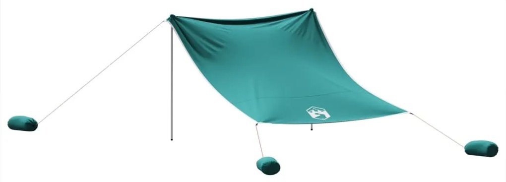 Toldo de praia com âncoras de areia 304x300 cm verde