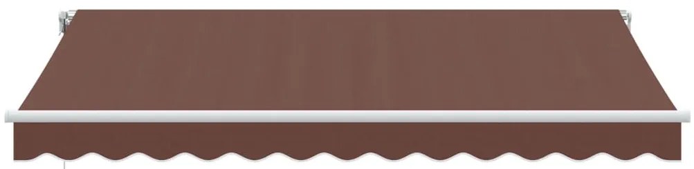 Toldo retrátil manual com luzes LED 350x250 cm castanho