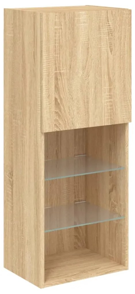 Móvel de TV com luzes LED 40,5x30x102 cm carvalho sonoma