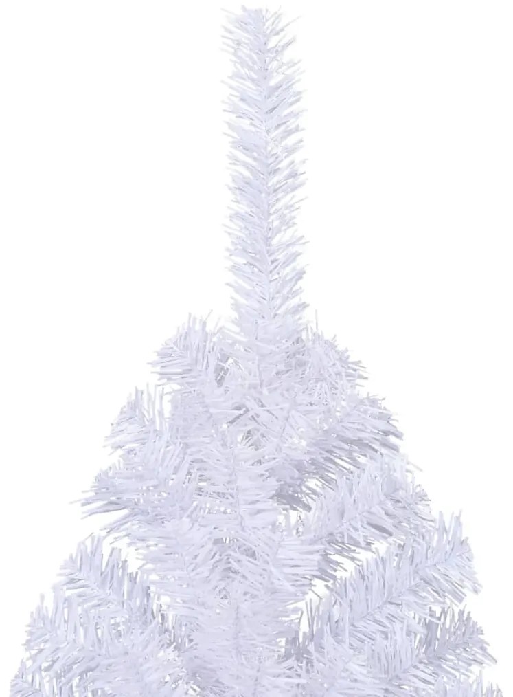 Meia árvore de Natal artificial com suporte 210 cm PVC branco