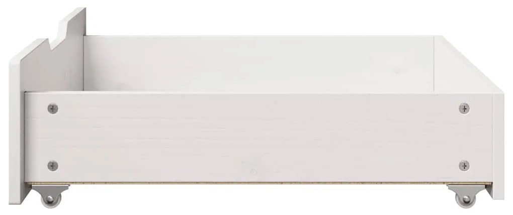 Gavetas para cama 2 pcs 75x55x17 cm pinho maciço branco