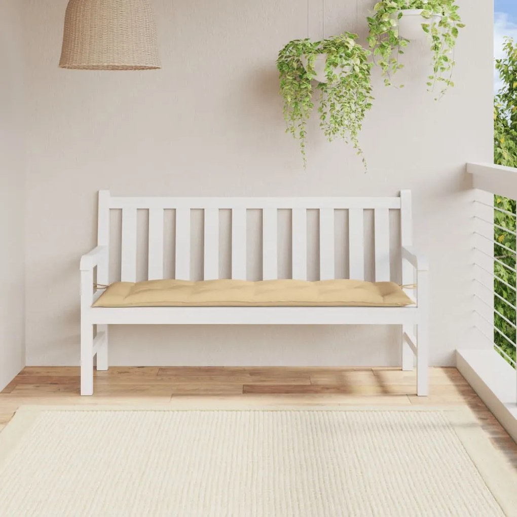 Almofadão p/ banco de jardim 150x50x7 cm mesclado tecido bege