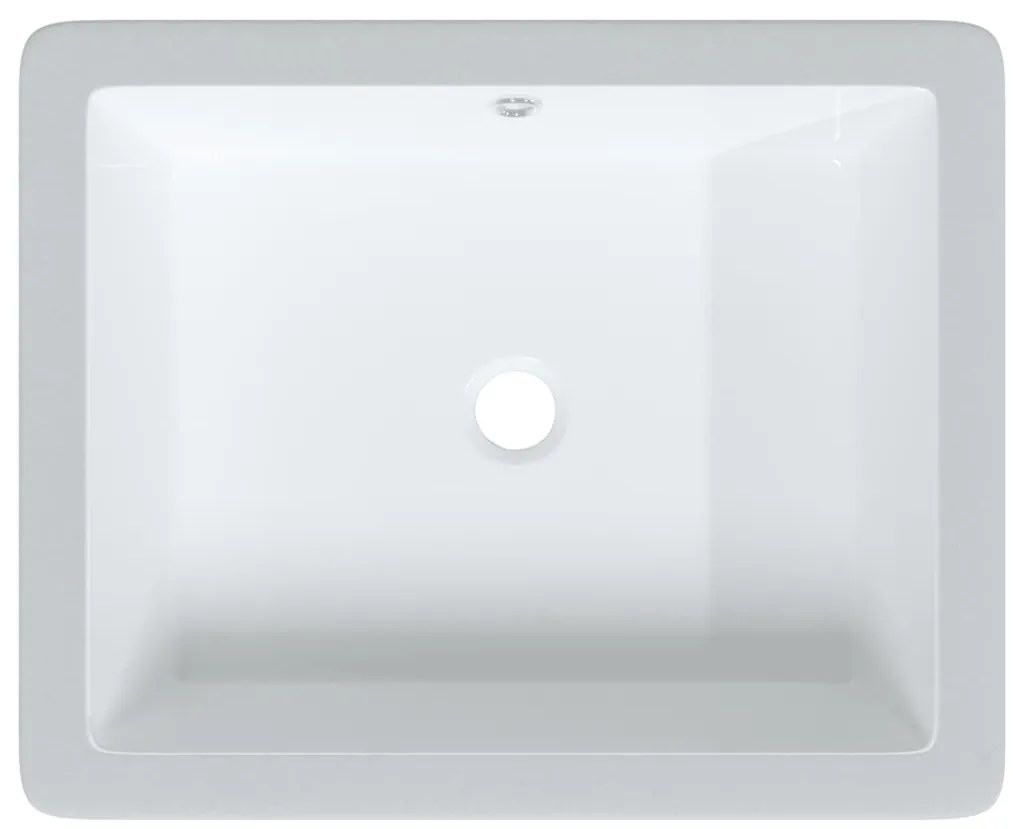 Lavatório casa de banho retangular 50x40,5x18,5 cerâmica branco