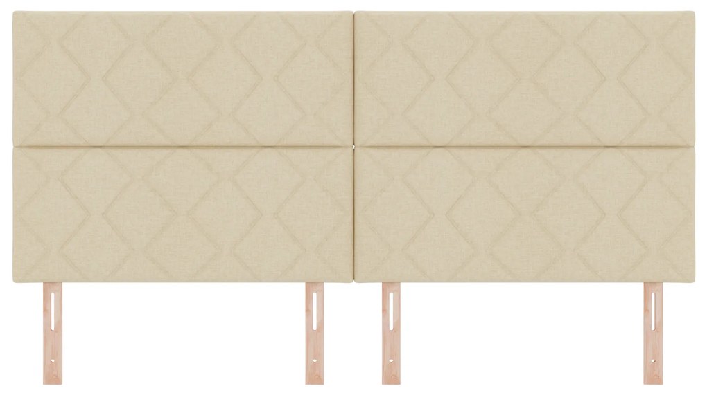 Cabeceira Design de Blocos de Diamante Creme 200 cm Tecido